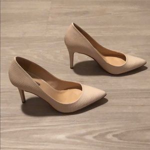 BCBGeneration nude snake print pumps